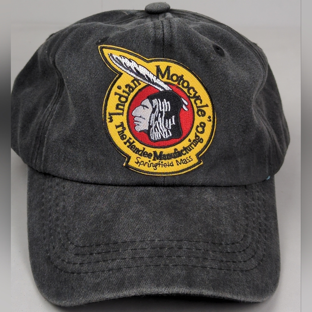 Black FADED Baseball Cap "INDIAN MOTORCYCLE - The Hendee Manufacturing Co", OS